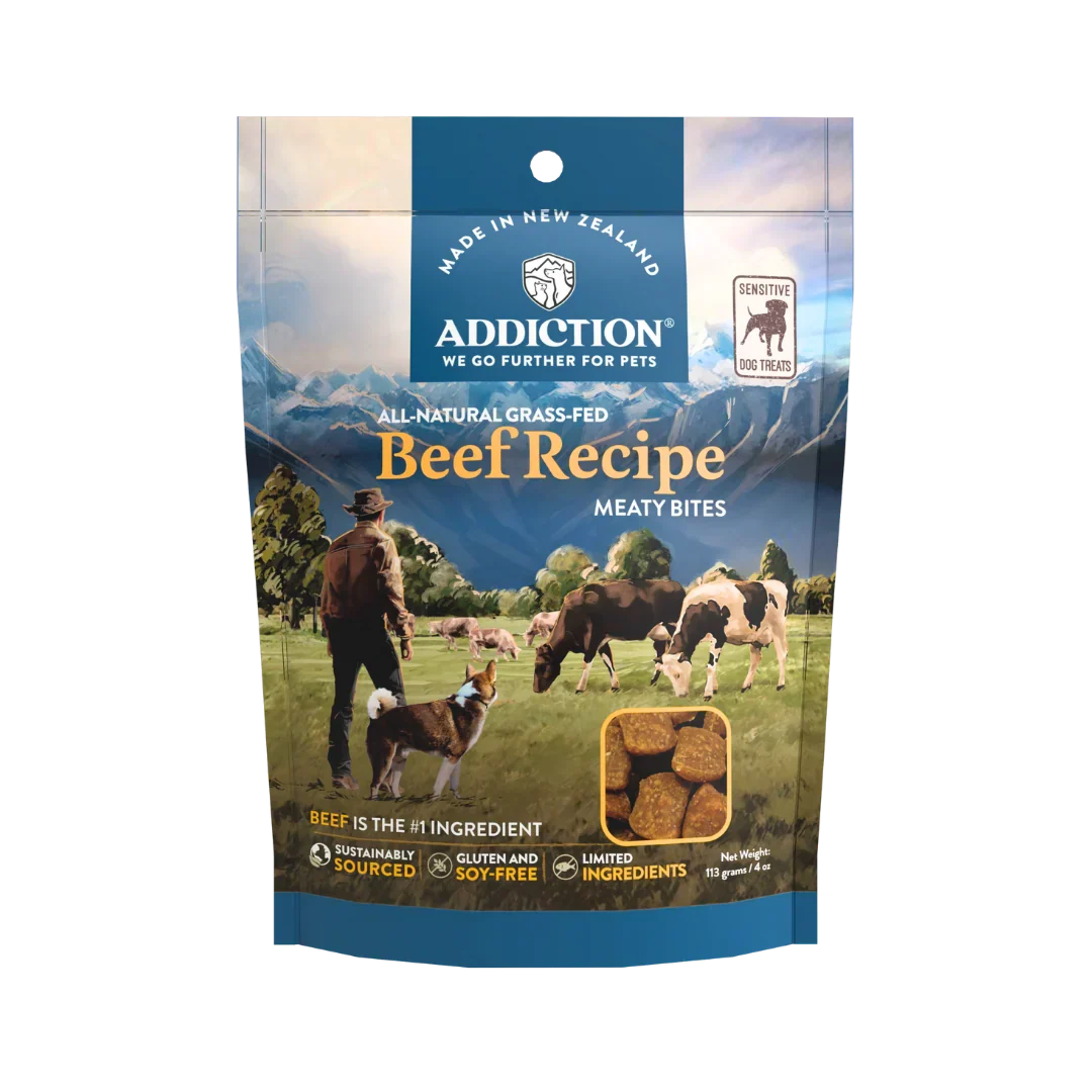 Beef Meaty Bites Dog Treats package front label