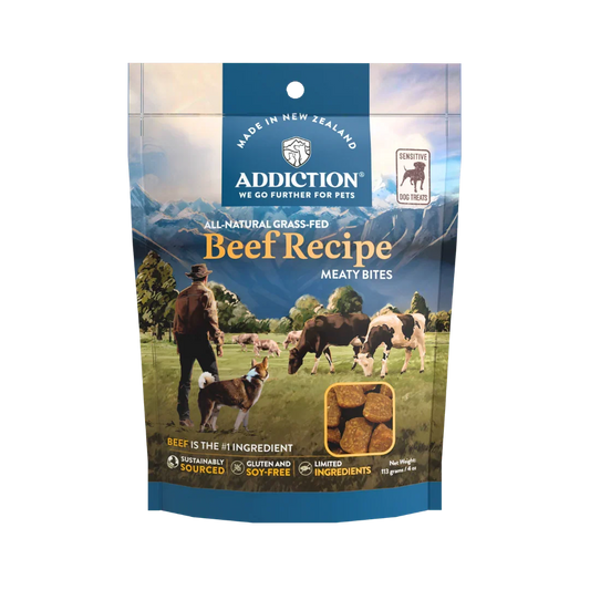 Beef Meaty Bites Dog Treats package front label