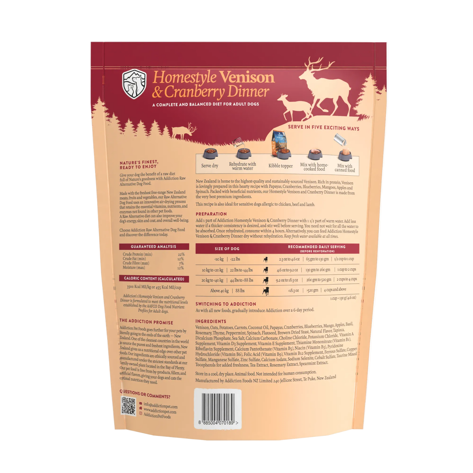 Homestyle Venison & Cranberry Dinner Air-Dried Dog Food package, product photo 9 of 13