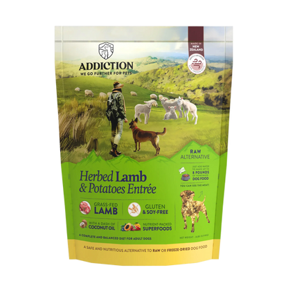 Herbed Lamb & Potatoes Air-Dried Dog Food package front label