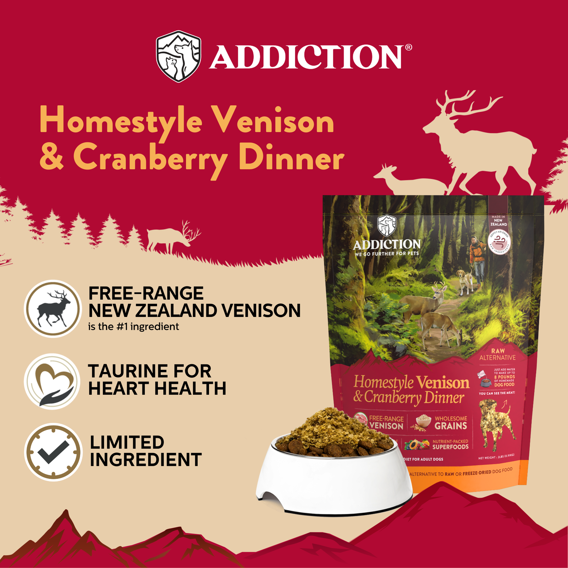 Venison Air-Dried Dog Food & Treats Duo package, product photo 2 of 12