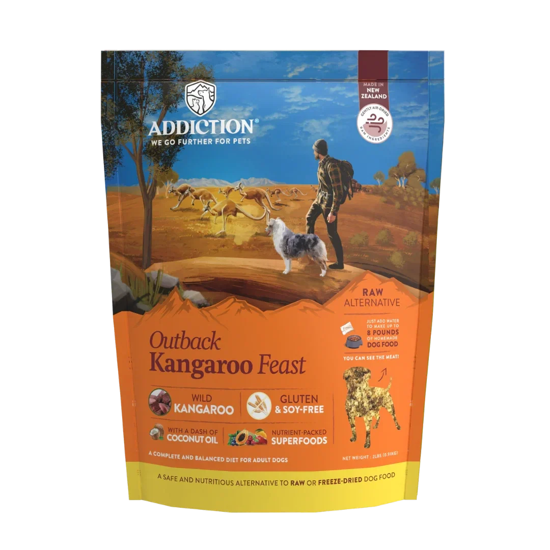 Outback Kangaroo Feast Air-Dried Dog Food package front label