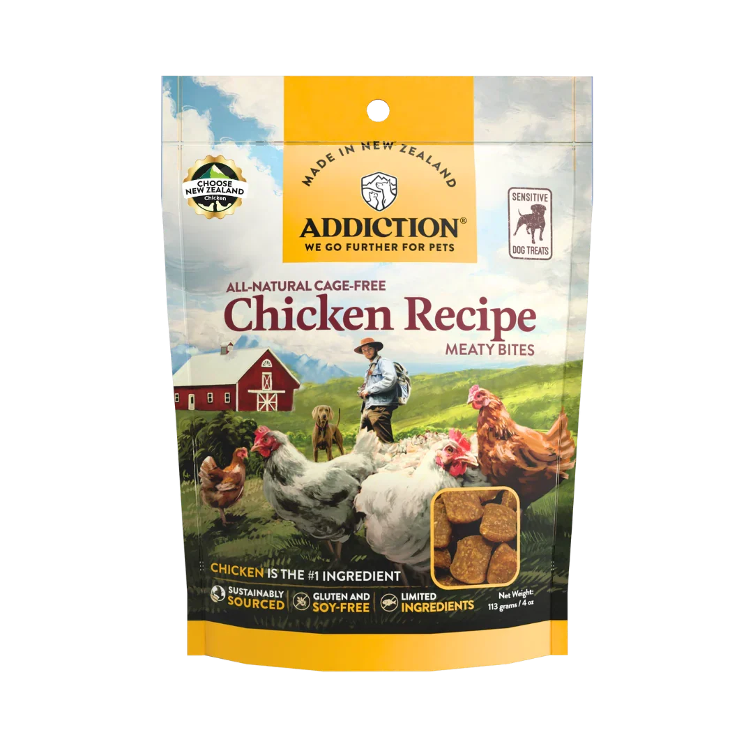 Chicken Meaty Bites Dog Treats package front label