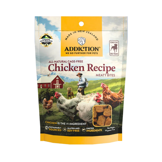 Chicken Meaty Bites Dog Treats package front label