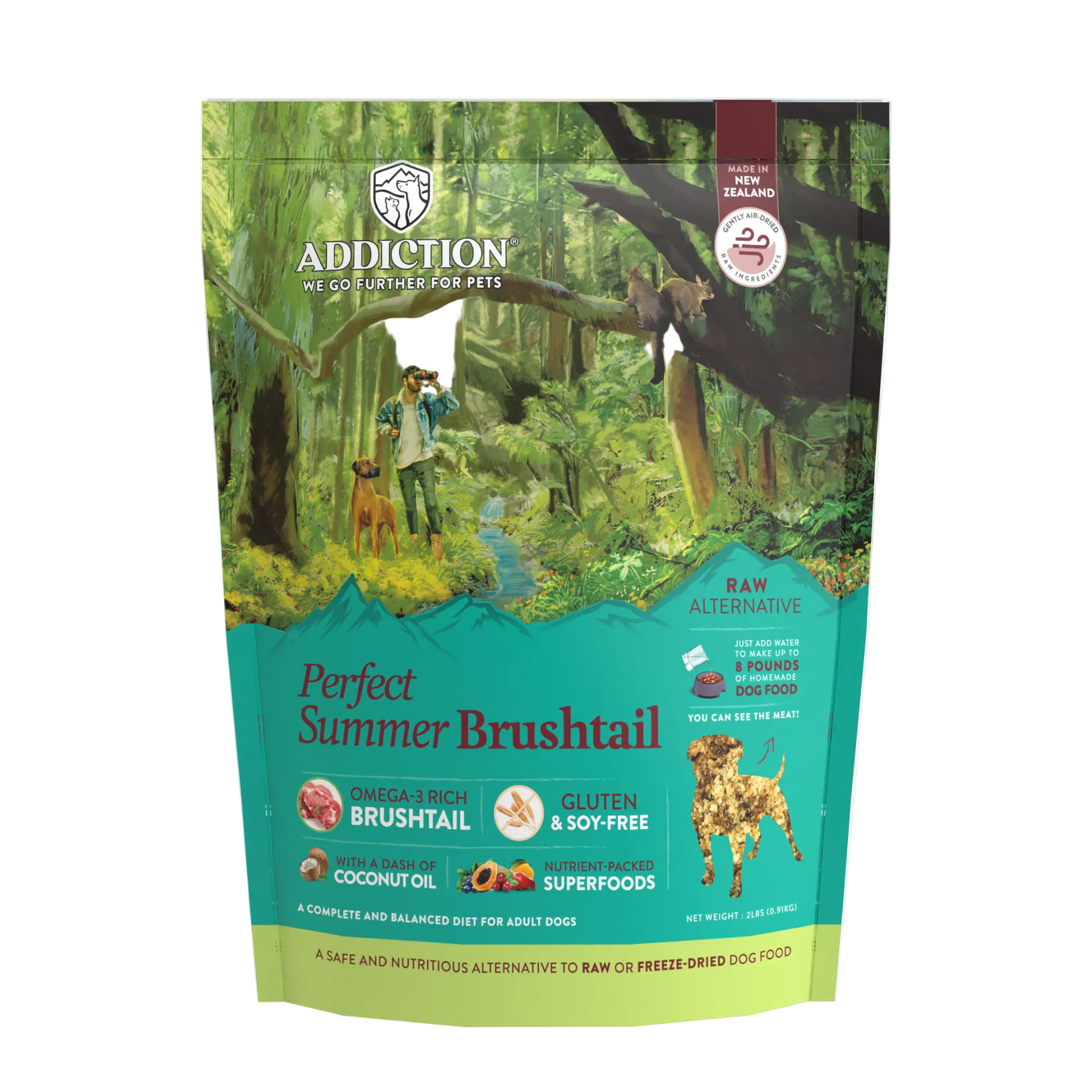 Perfect Summer Brushtail Air-Dried Dog Food package front label