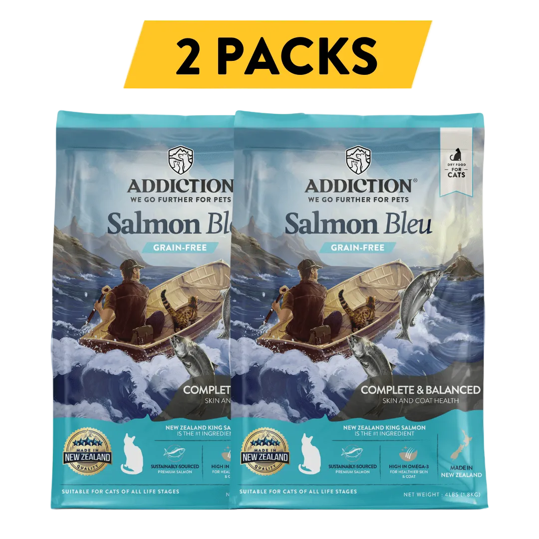 Salmon Bleu Dry Cat Food package — 2-pack bundle