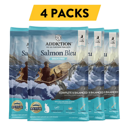 Salmon Bleu Dry Cat Food package — 4-pack bundle