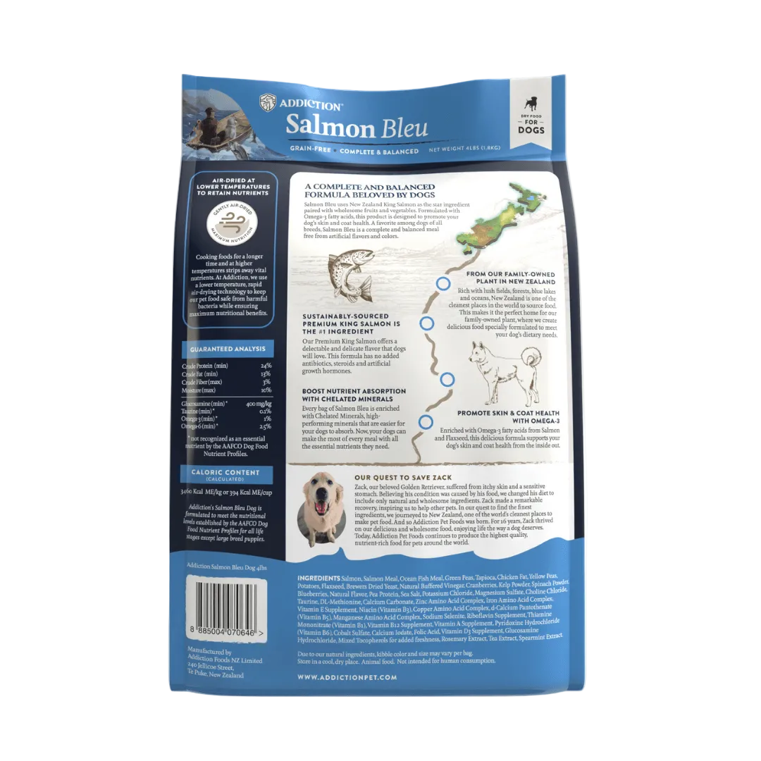 Salmon Bleu Dry Dog Food package, product photo 12 of 16