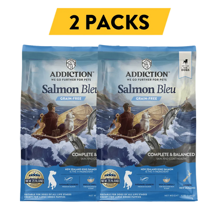 Salmon Bleu Dry Dog Food package — 2-pack bundle