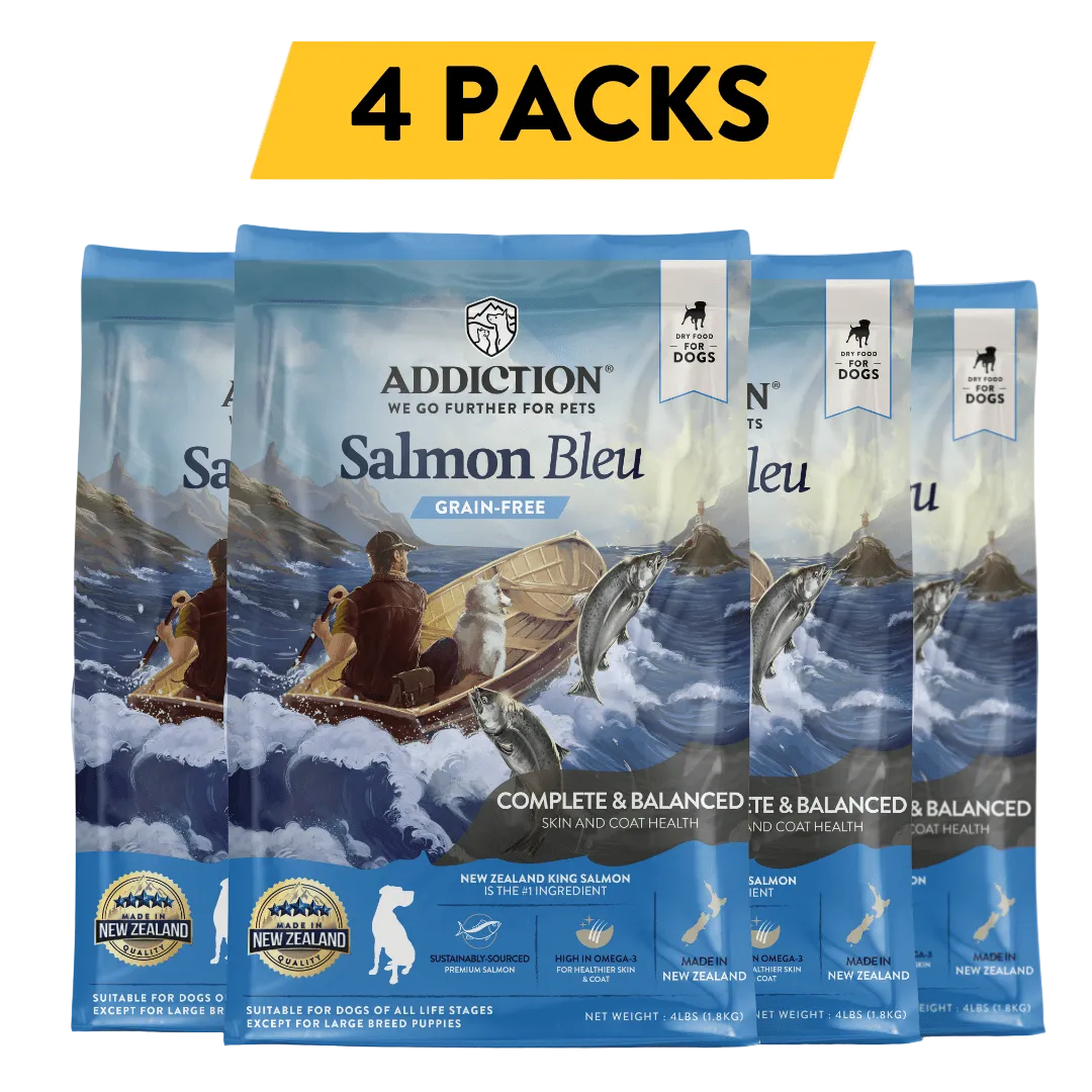 Salmon Bleu Dry Dog Food package — 4-pack bundle