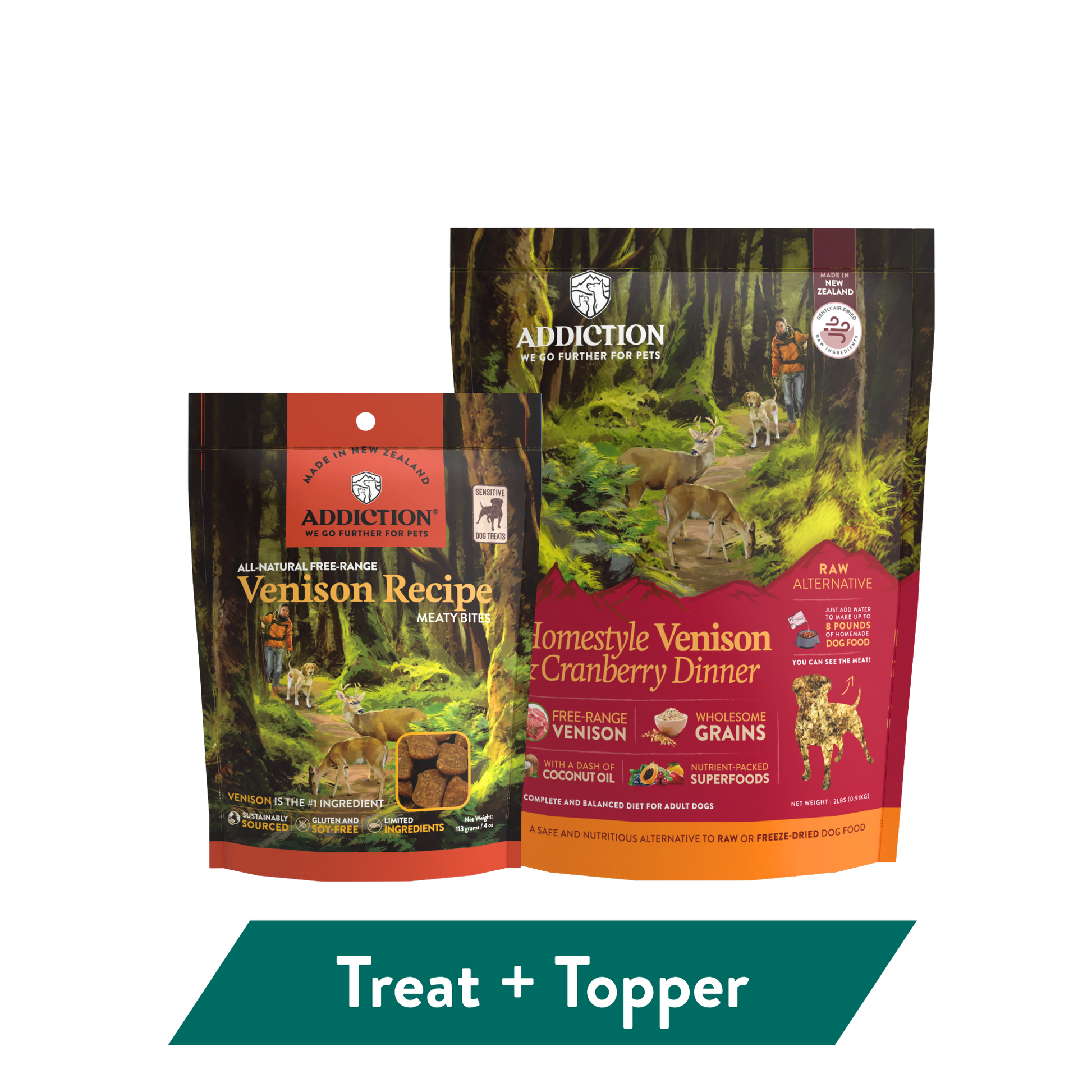 Venison Air-Dried Dog Food & Treats Duo package