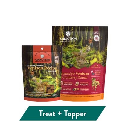 Venison Air-Dried Dog Food & Treats Duo package