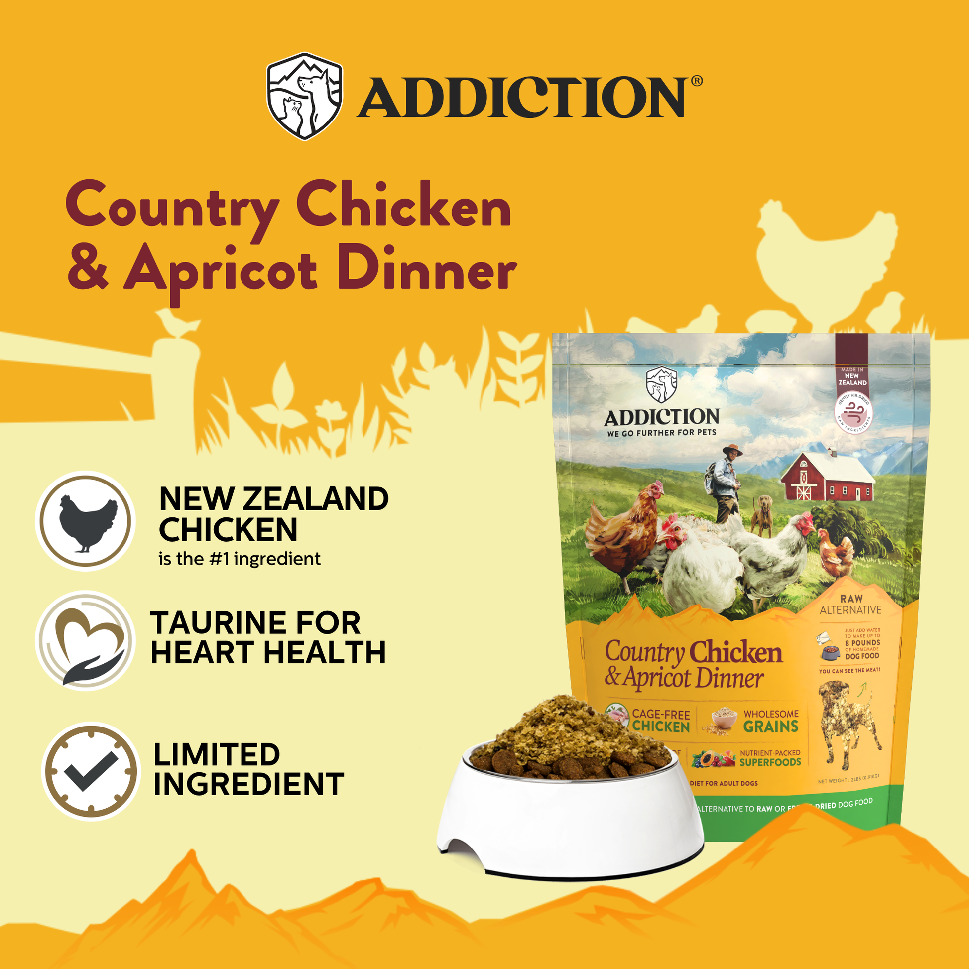 Country Chicken & Apricot Air-Dried Dog Food package, product photo 2 of 12