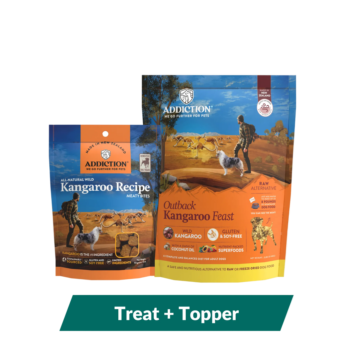 Kangaroo Air-Dried Dog Food & Treats Duo package