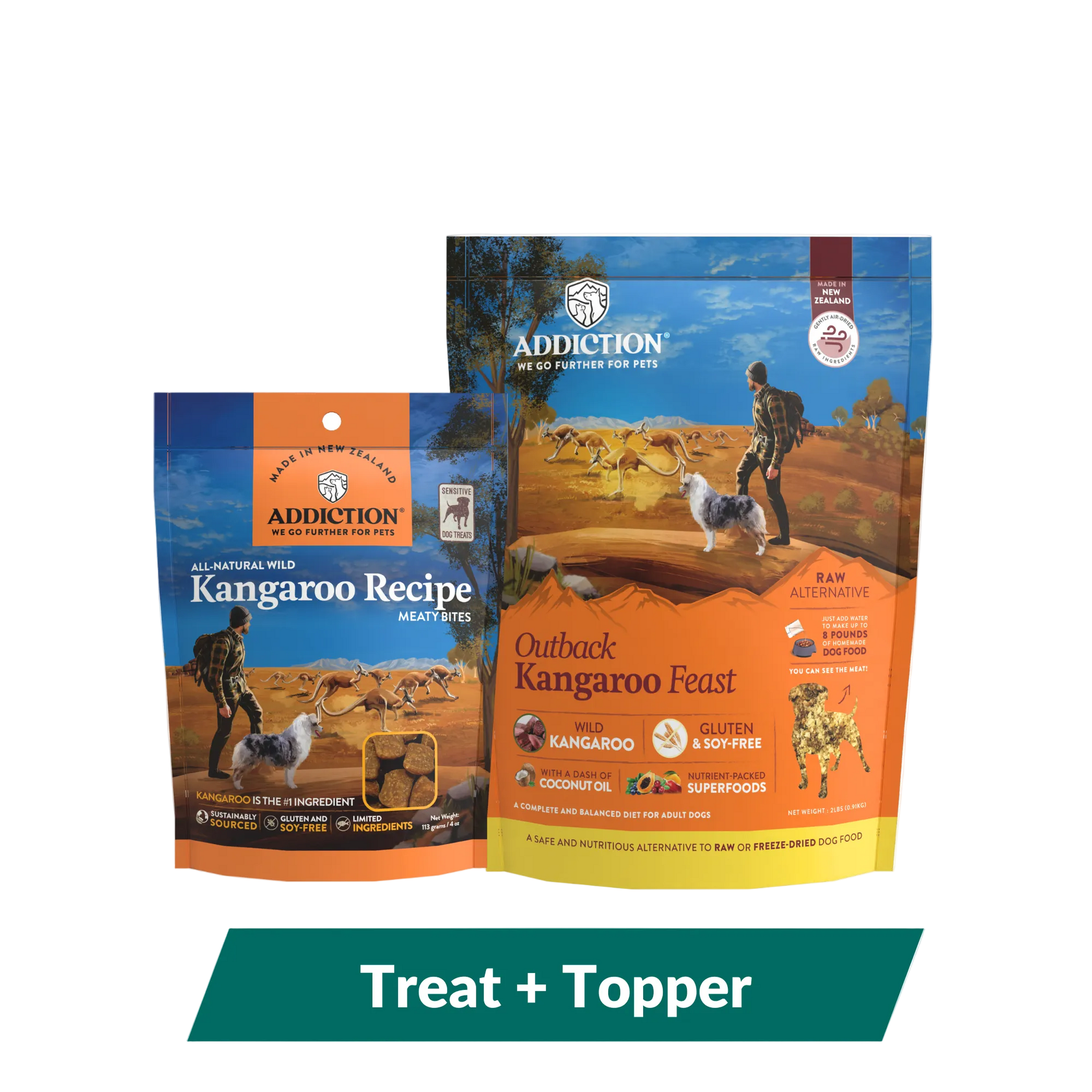 Kangaroo Air-Dried Dog Food & Treats Duo package