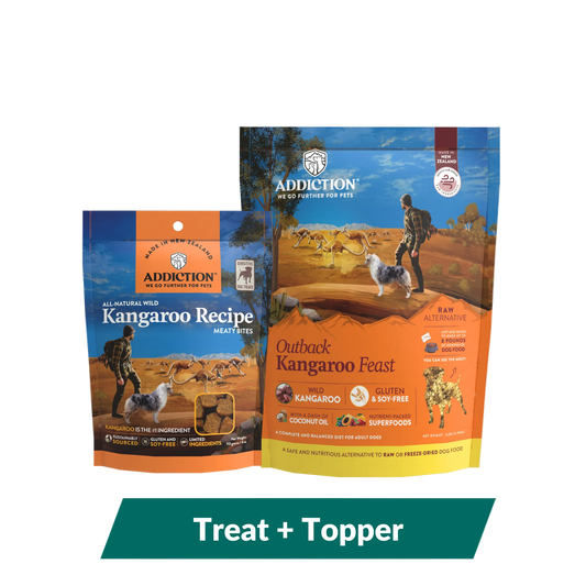 Kangaroo Air-Dried Dog Food & Treats Duo package