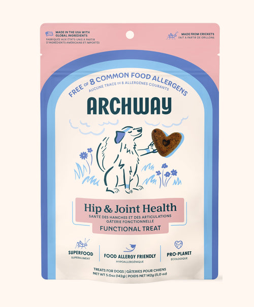 Archway Hip & Joint Health dog treat package on a white background