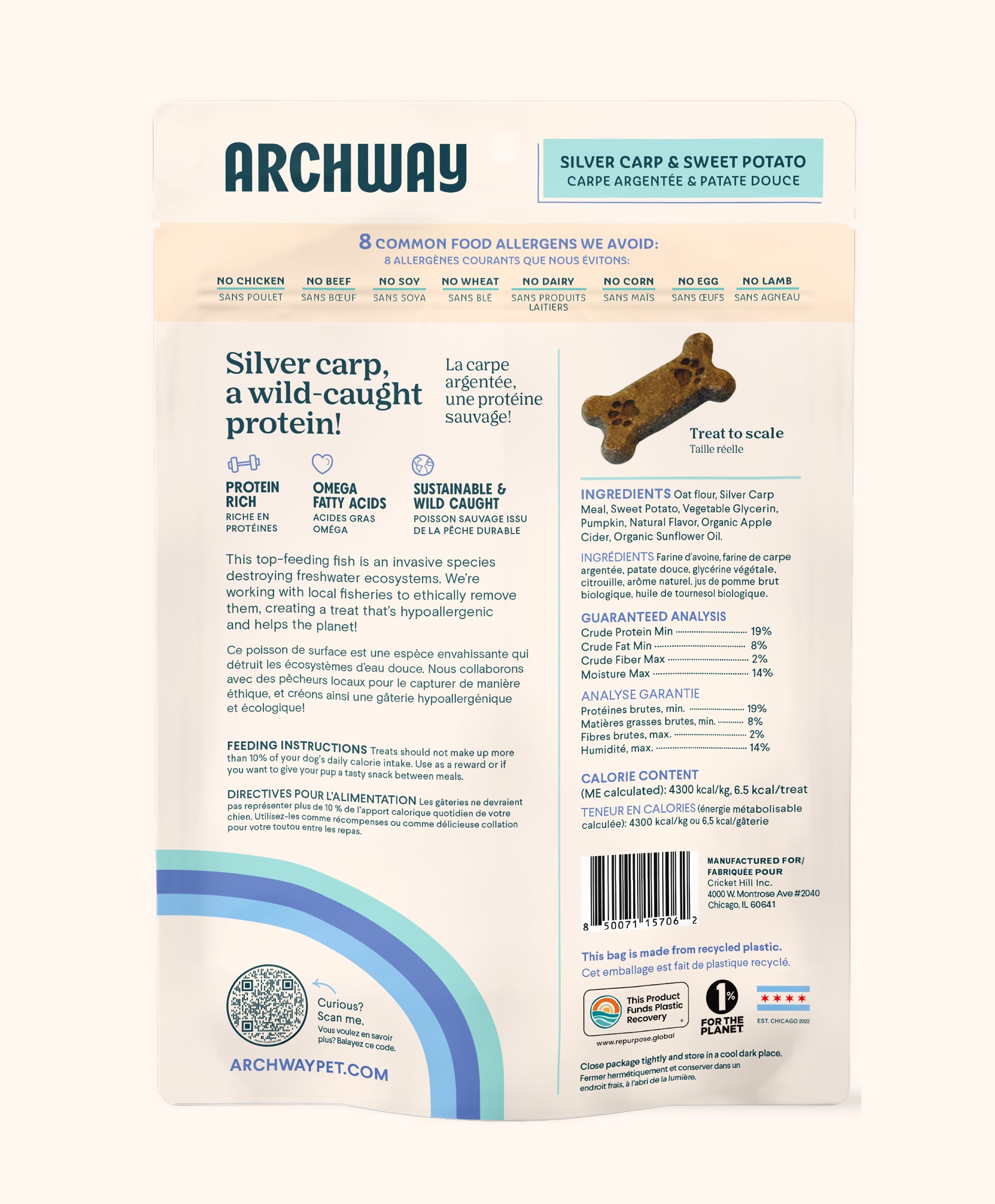 Archway Silver Carp & Sweet Potato Dog Treats | Whisker House - Whisker House