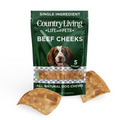 Country Living Beef Cheek Chip Dog Treats  – 5 Count Pack - Whisker House