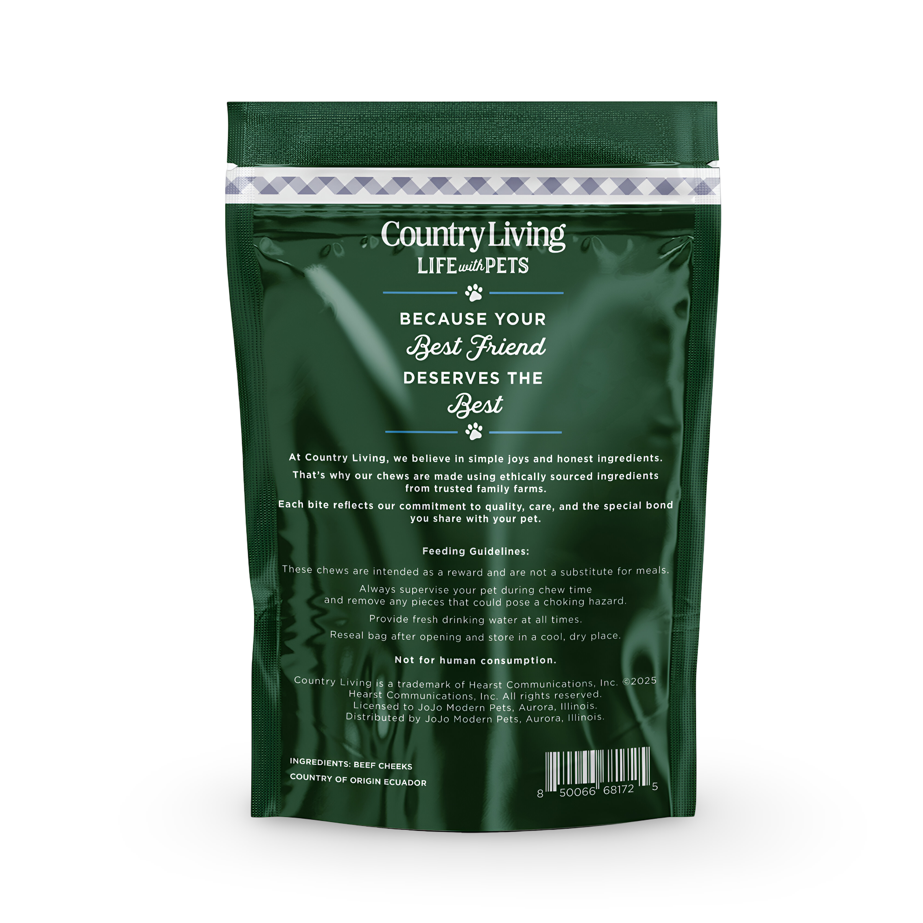 Country Living Beef Cheek Chip Dog Treats  – 5 Count Pack - Whisker House