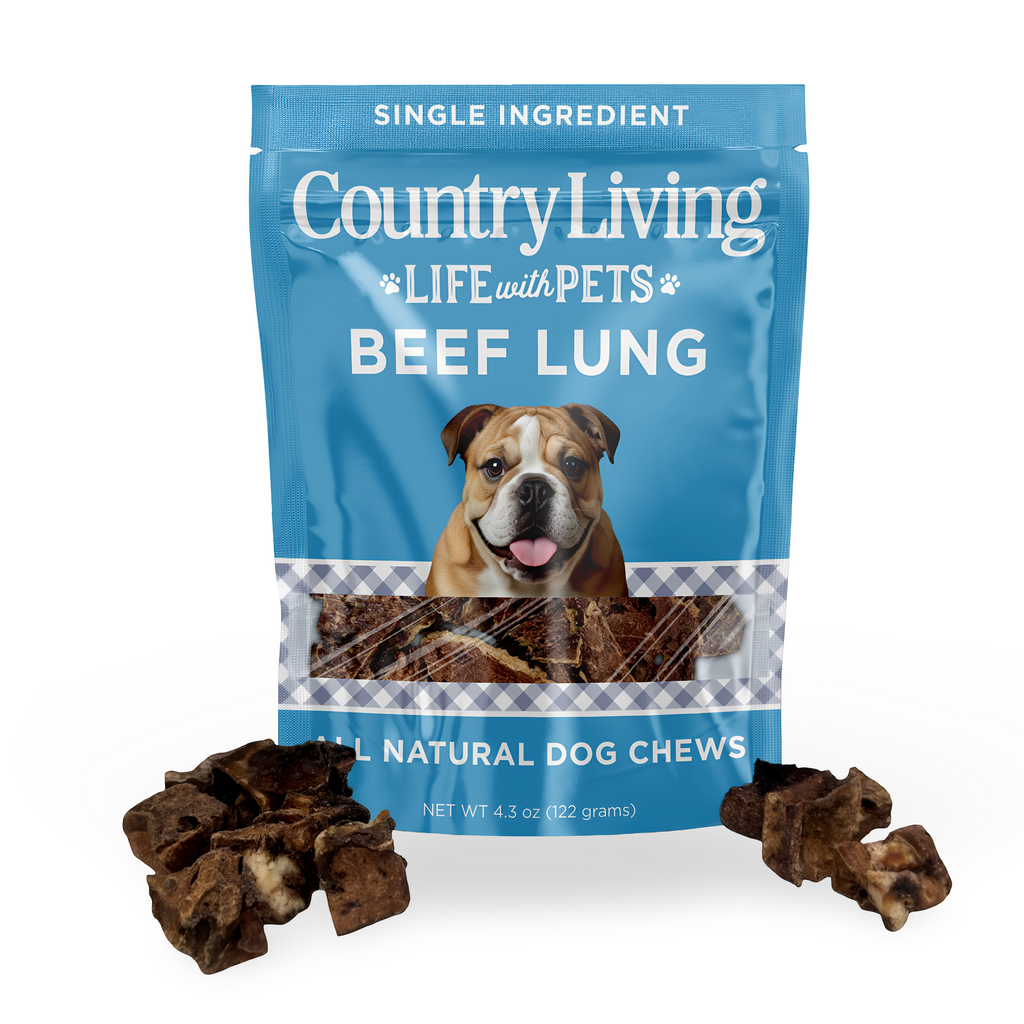 Country Living 4”-6” Beef Lung Slices Dog Treats 8oz – Natural High-Protein Chews - Whisker House