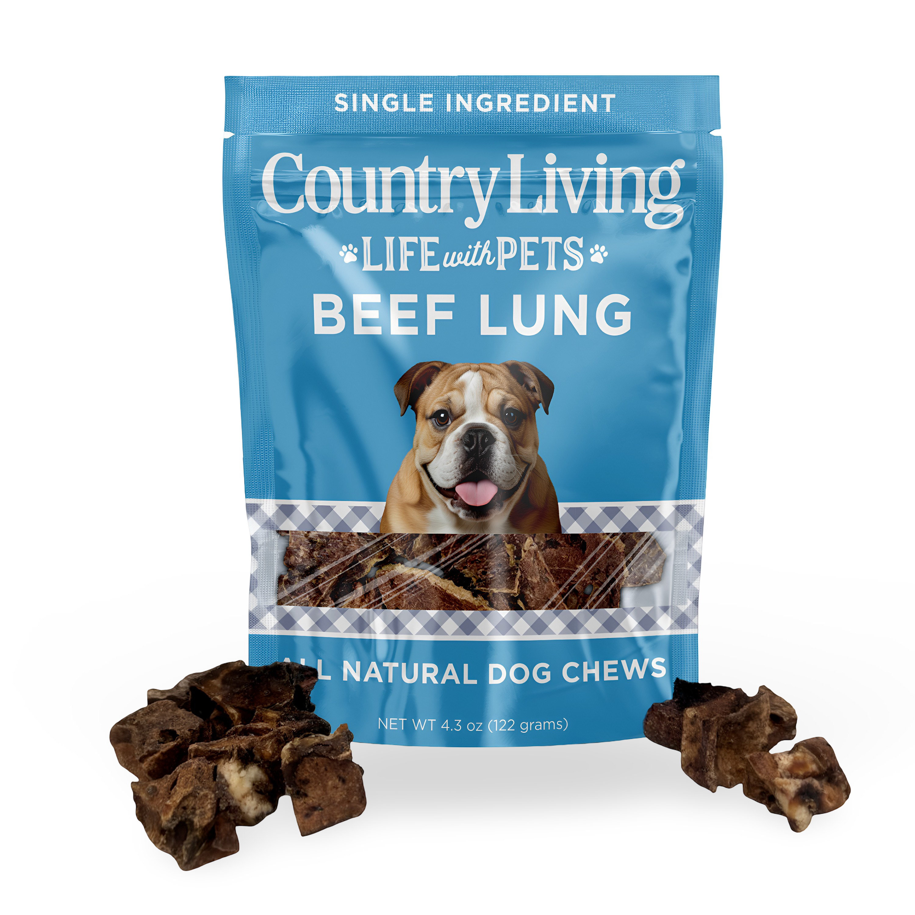 Country Living 4”-6” Beef Lung Slices Dog Treats 8oz – Natural High-Protein Chews - Whisker House