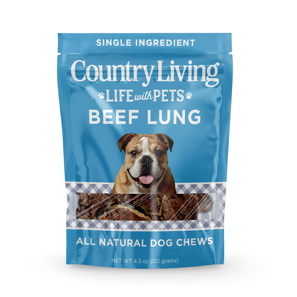 Country Living 4”-6” Beef Lung Slices Dog Treats 8oz – Natural High-Protein Chews - Whisker House