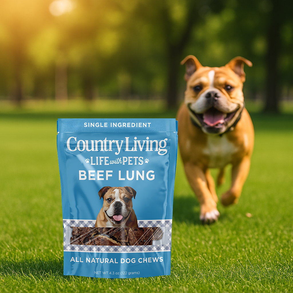 Country Living 4”-6” Beef Lung Slices Dog Treats 8oz – Natural High-Protein Chews - Whisker House