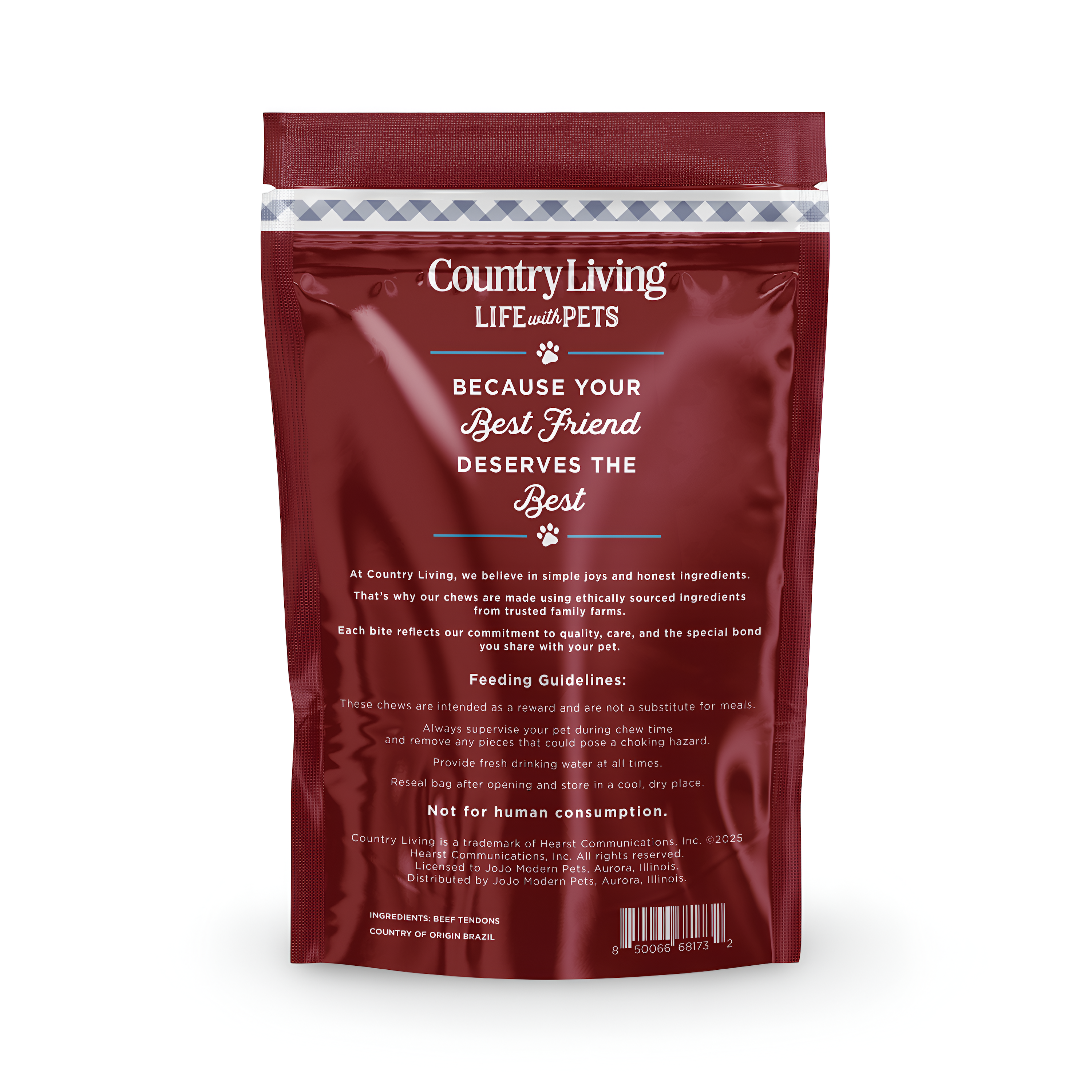 Country Living Beef Backstrap Tendon Dog Chews – 5 Count Pack - Whisker House