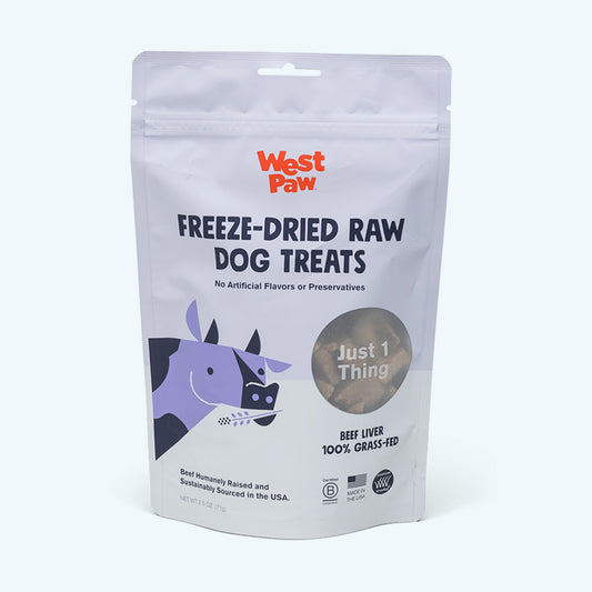 West Paw Freeze-Dried Raw Dog Treats package on a white background