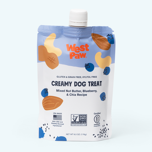 West Paw creamy dog treat packaging on a white background
