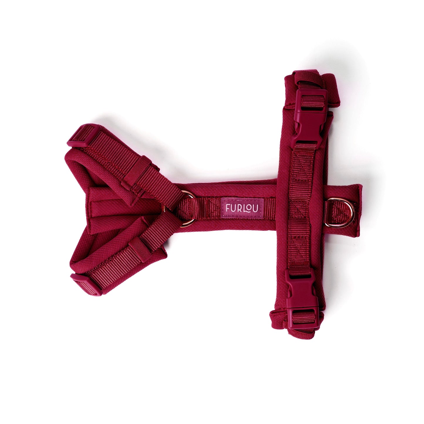 FURLOU Bordeaux Comfort Dog Harness worn by a dog, view 2