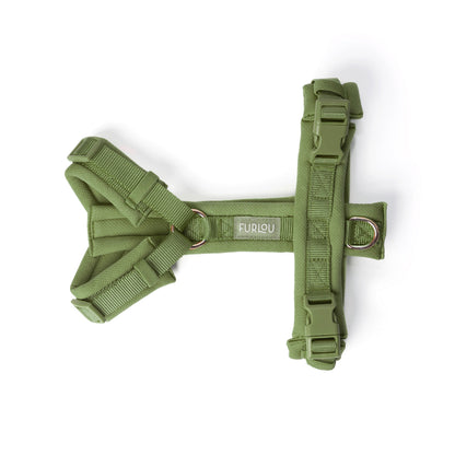 FURLOU Green Comfort Dog Harness worn by a dog, view 2