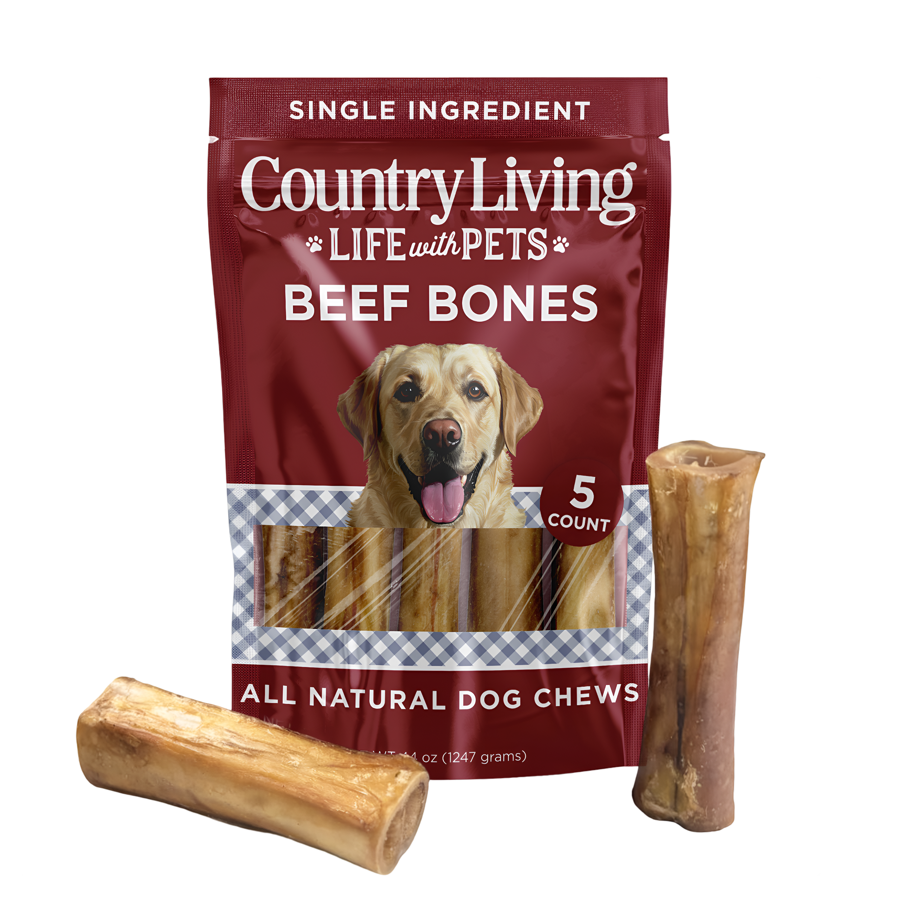 Country Living Beef Center Cut Bones – 5 Pack Natural Dog Chews - Whisker House