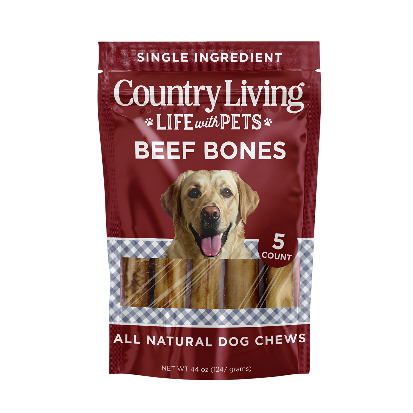 Country Living Beef Center Cut Bones – 5 Pack Natural Dog Chews - Whisker House