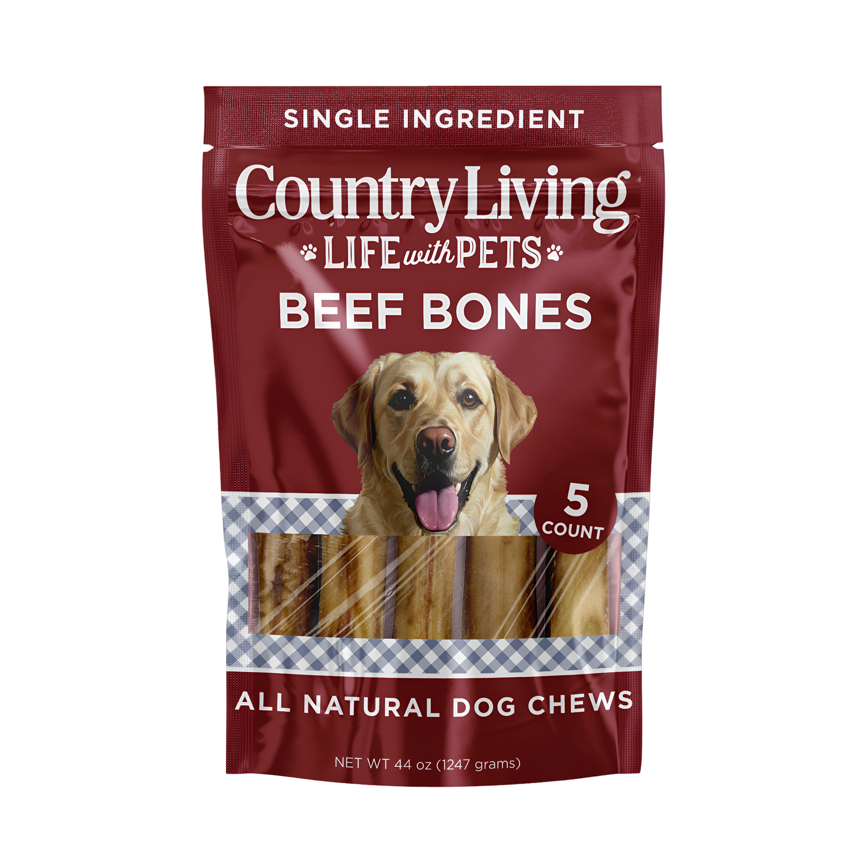 Country Living Beef Center Cut Bones – 5 Pack Natural Dog Chews - Whisker House
