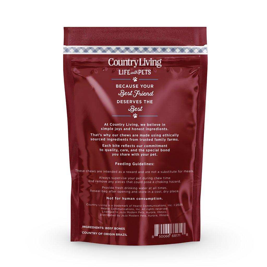 Country Living Beef Center Cut Bones – 5 Pack Natural Dog Chews - Whisker House