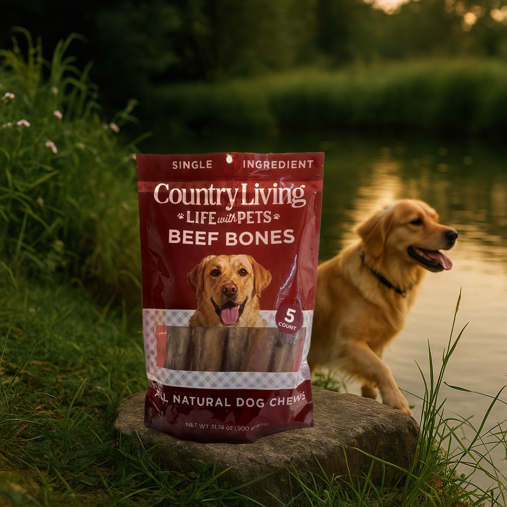 Country Living Beef Center Cut Bones – 5 Pack Natural Dog Chews - Whisker House
