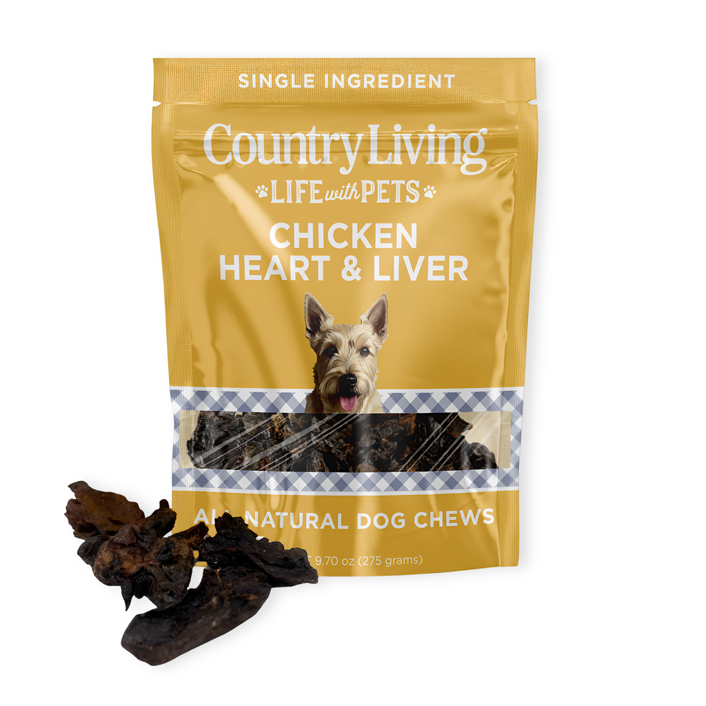 Country Living Chicken Hearts & Livers Dog Treats – 9oz Bag - Whisker House