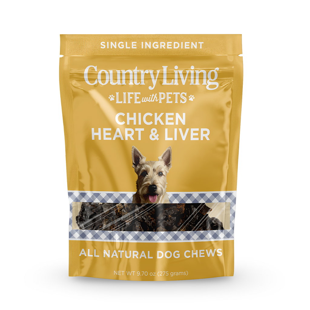 Country Living Chicken Hearts & Livers Dog Treats – 9oz Bag - Whisker House