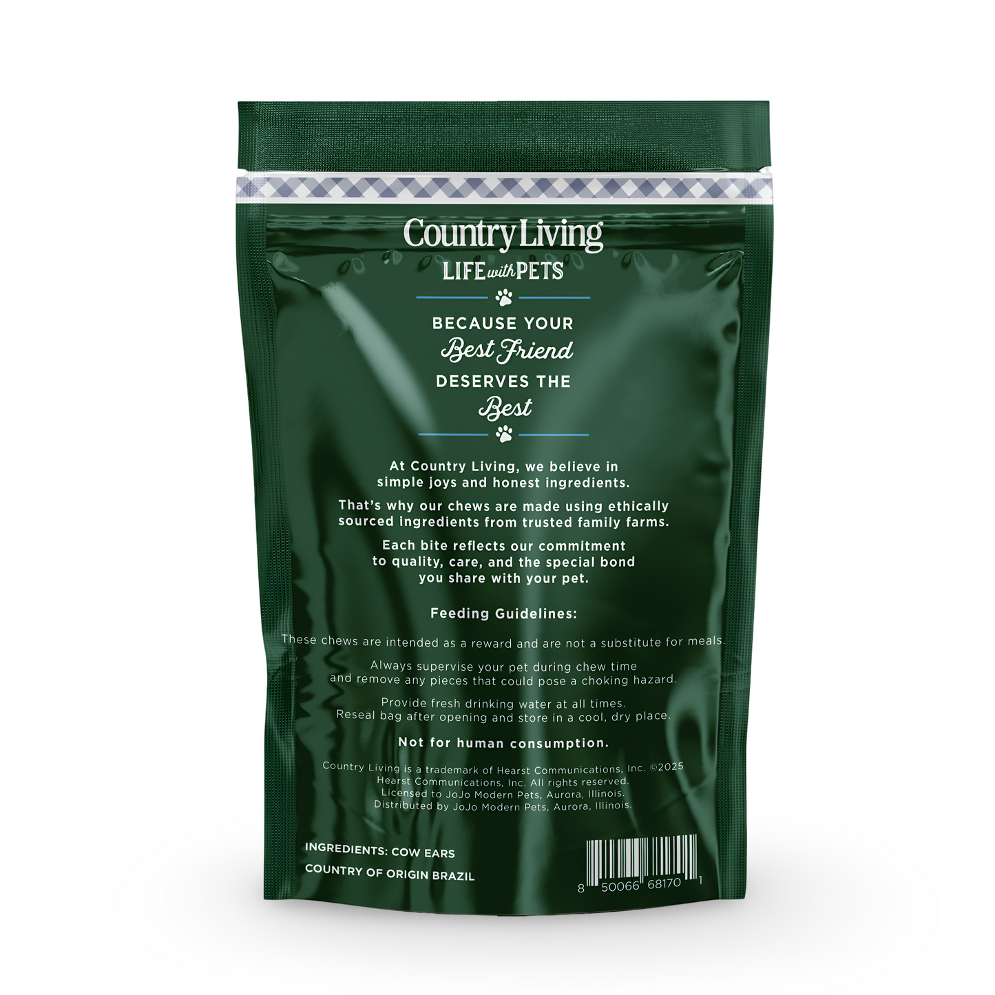 Country Living Natural Cow Ears Dog Chews – 10 Count Bag – All-Natural, Single-Ingredient, Long-Lasting Dog Chews – High-Protein, Low-Fat, Rawhide-Free – Supports Dental Health - Whisker House