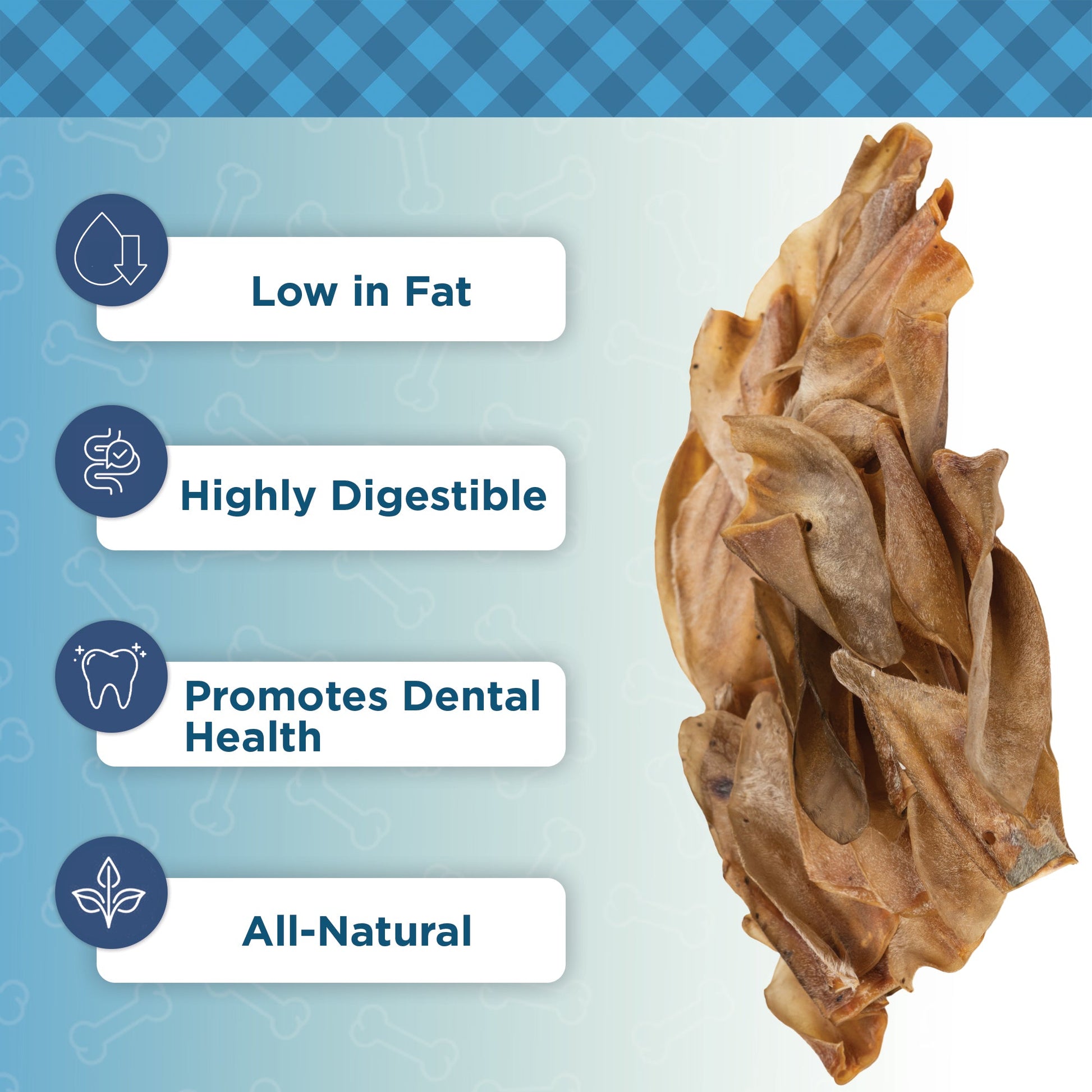Country Living Natural Cow Ears Dog Chews – 10 Count Bag – All-Natural, Single-Ingredient, Long-Lasting Dog Chews – High-Protein, Low-Fat, Rawhide-Free – Supports Dental Health - Whisker House
