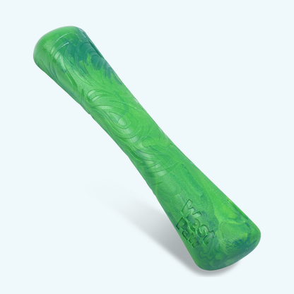 Green textured object on a white background