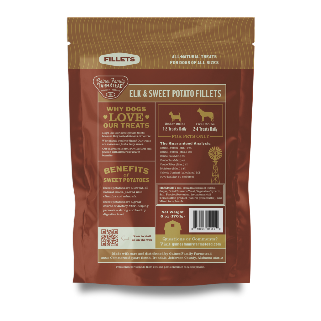 Elk & Sweet Potato Fillets for Dogs | Whisker House