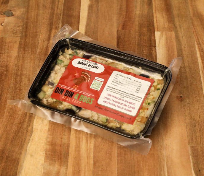 A single 8oz Tasty Turkey portion shown ready to open and serve