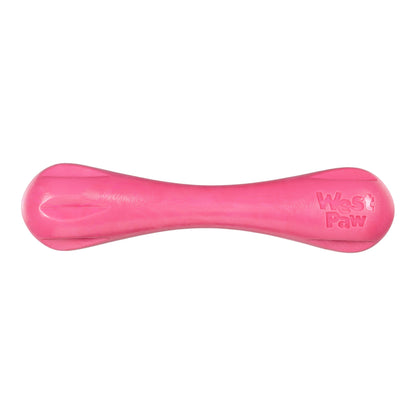 Pink dog toy with 'WasPaw' branding on a white background