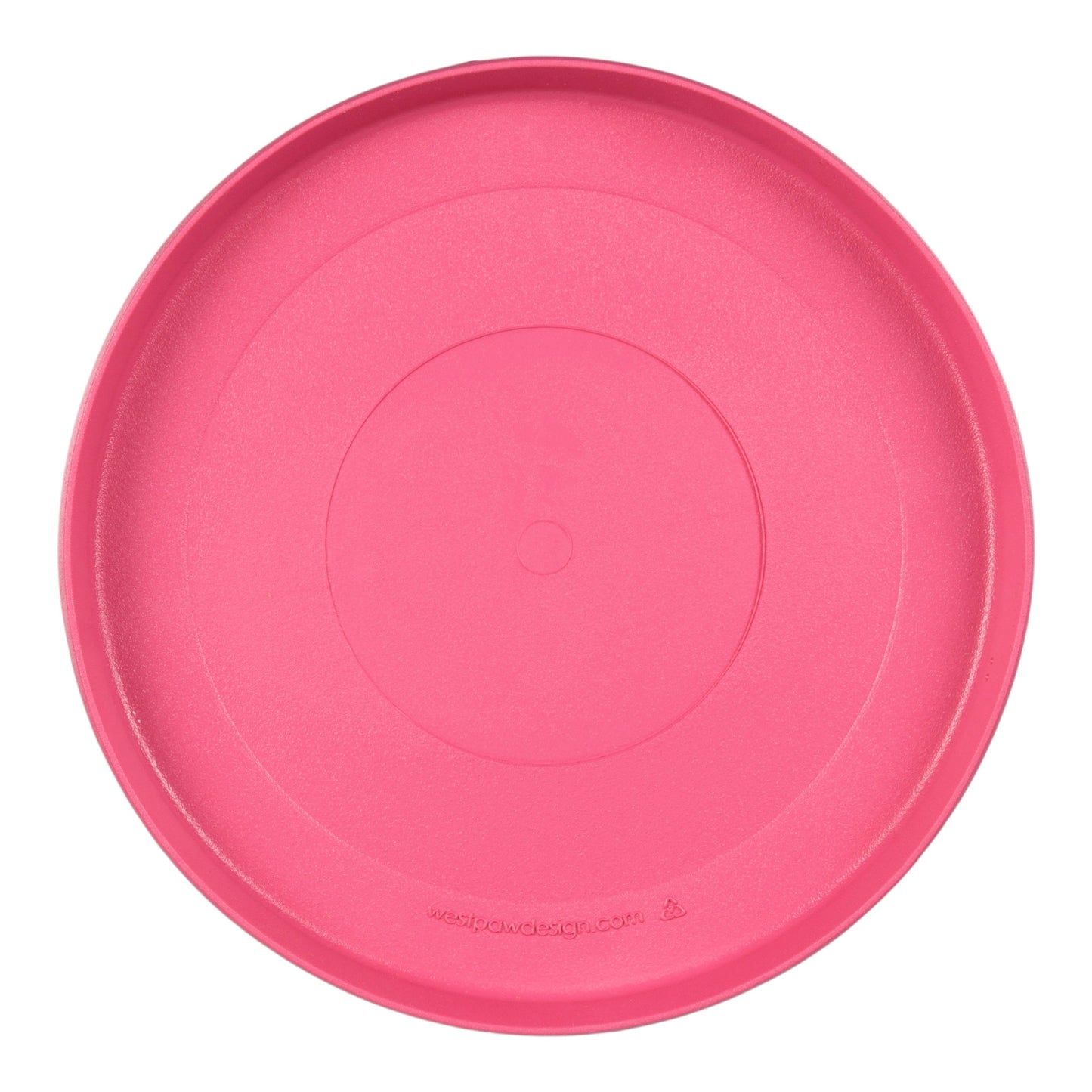 Pink plastic tray on a white background