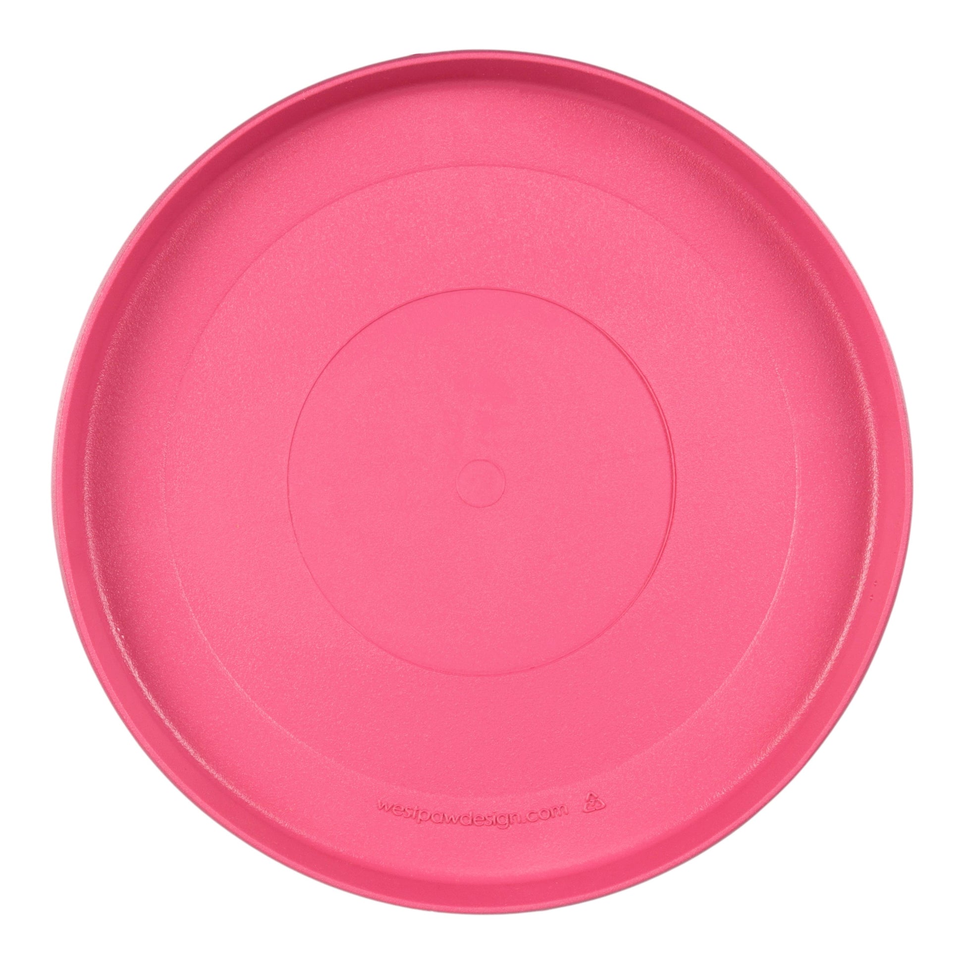 Pink plastic tray on a white background