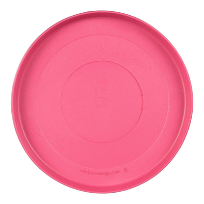 Pink plastic tray on a white background