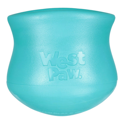 Teal dog toy with 'West Paw' branding on a white background